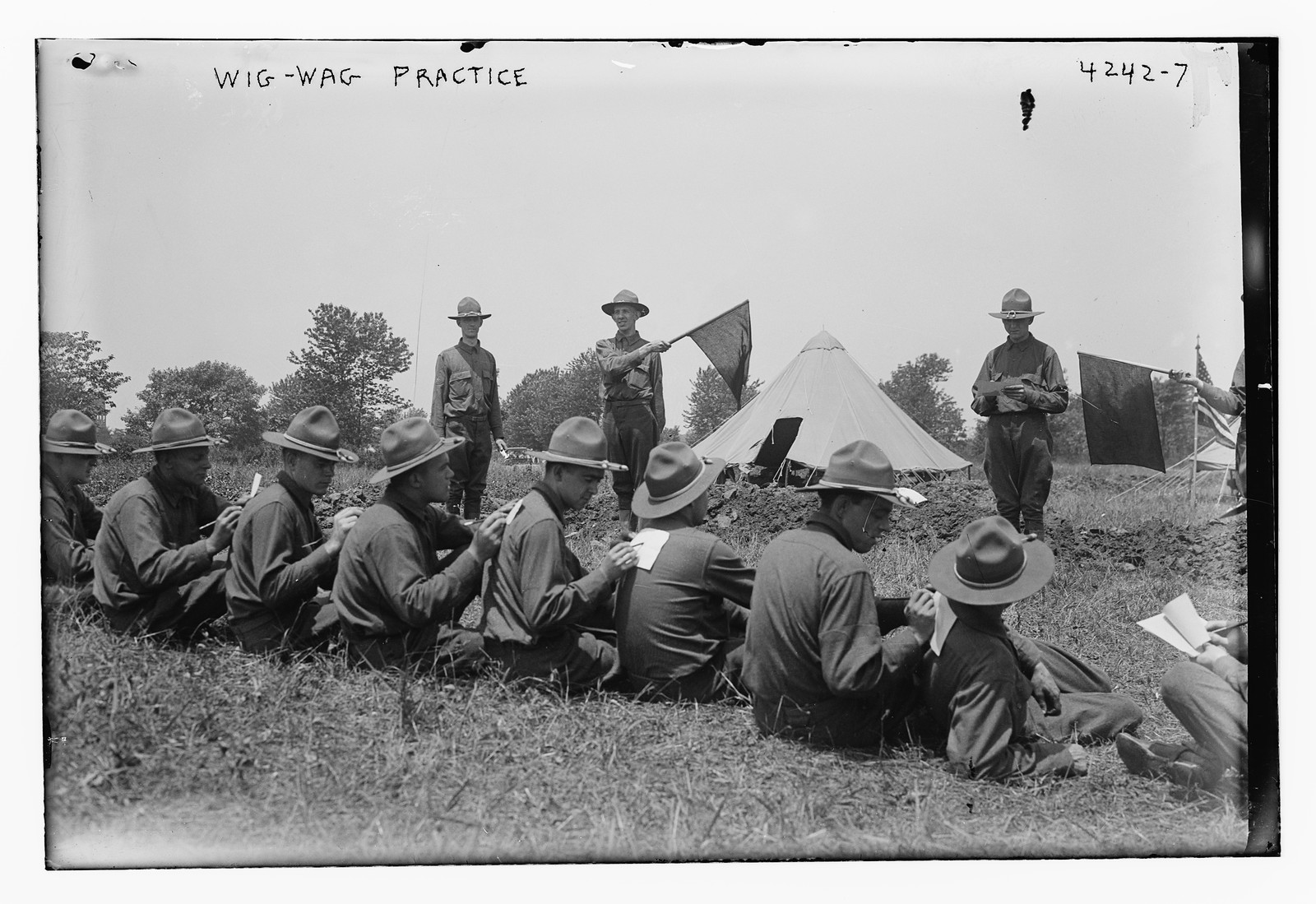Wig-Wag practice, n/a — historic photograph