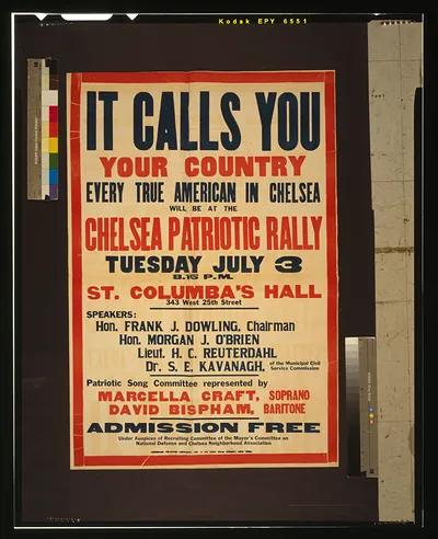 It calls you--Your country ... Chelsea patriotic rally