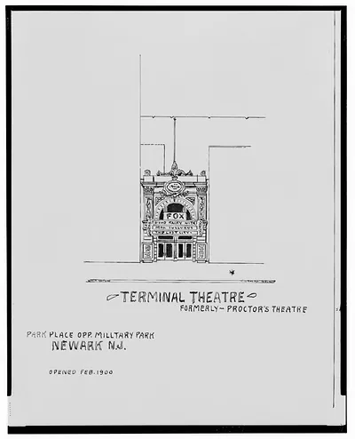 [Terminal Theatre (Proctor's Theatre), Park Place opposite Military Park, and Waldmann's Opera House (Gayety Theatre), Market St. and Halsey St., Newark, New Jersey] / AFD 1935.