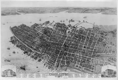 Bird's eye view of the city of Charleston South Carolina 1872 / C. Drie, lithographer.