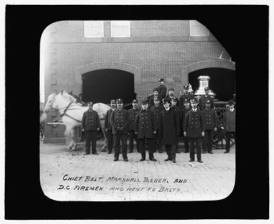 [Baltimore fire, 1904] Chief Belt, Marshall Bieber and D.C. firemen who went to Balto.