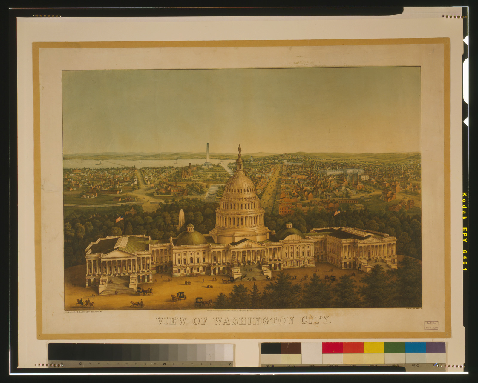 View of Washington City / lith. & print by E. Sachse & Co., Baltimore, Md., [S.l.] : Publ. by J.F. Walker : c1869 (Baltimore : E. Sachse & Co.) — antique lithograph