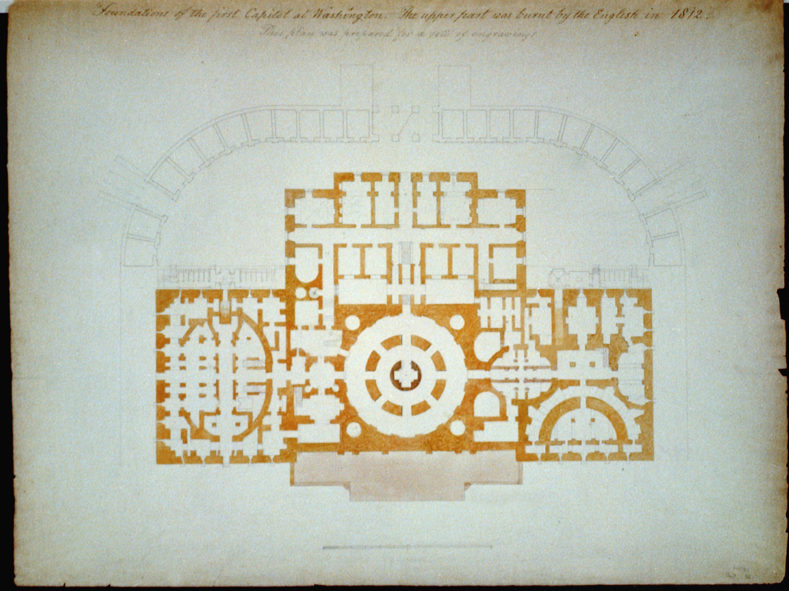 [United States Capitol, Washington, D.C. Foundation plan], [between 1832 and 1834] — historic drawing