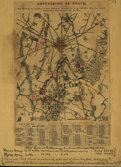 Gettysburg in Peace: map showing monument locations