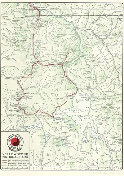 Northern Pacific map of Yellowstone National Park, 1904