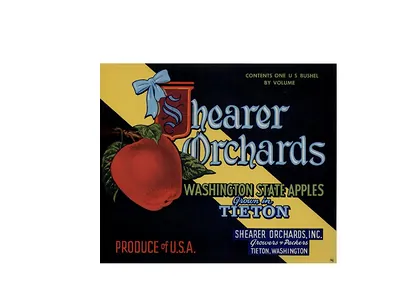 Shearer Orchards Washington State Apples crate label