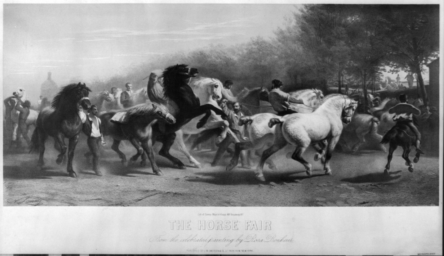 The horse fair. From the celebrated painting by Rosa Bonheur, [no date recorded on shelflist card] — historic print