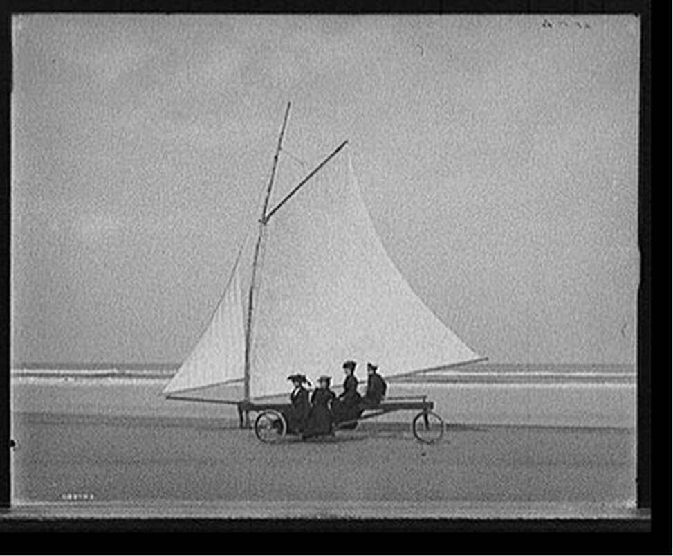 [Sailing on the beach, Ormond, Florida], [between 1890 and 1910] — historic photograph
