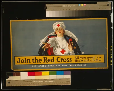 Join the Red Cross - all you need is a heart and a dollar Red Cross Christmas roll call Dec. 16-23 / Harrison Fisher [Nia]gara Litho. Co. Buffalo New York.
