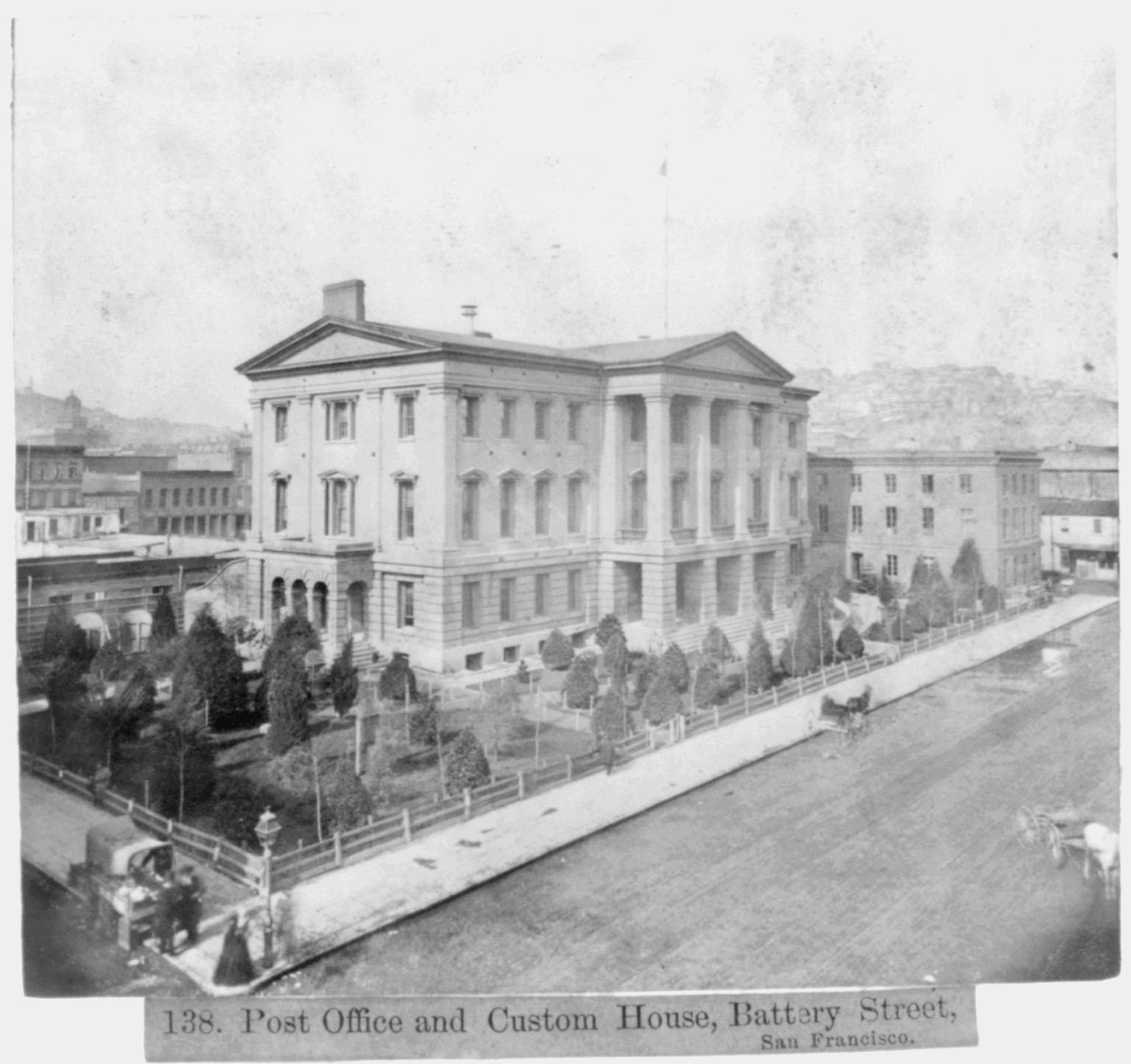 Post Office and Custom House, Battery Street, San Francisco, [published 1866] — historic photograph