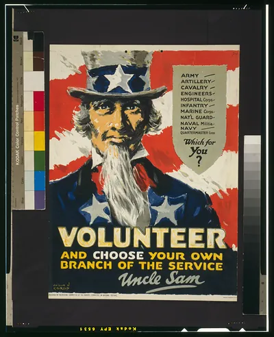 Volunteer, and choose your own branch of the service - Uncle Sam / Arthur N. Edrop.