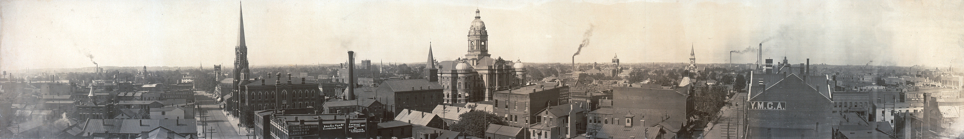 Birds eye view of Evansville, Indiana, 1907, 1907 — historic image