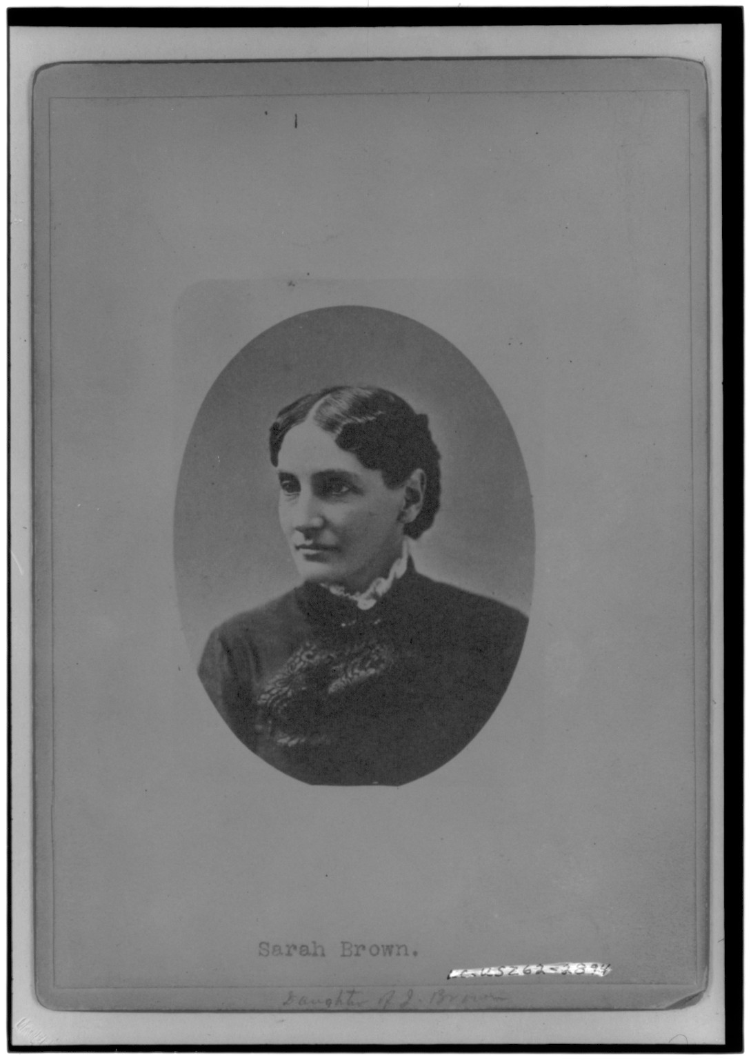 Sarah Brown, daughter of John Brown [1800-1859], [no date recorded on caption card] — historic photograph