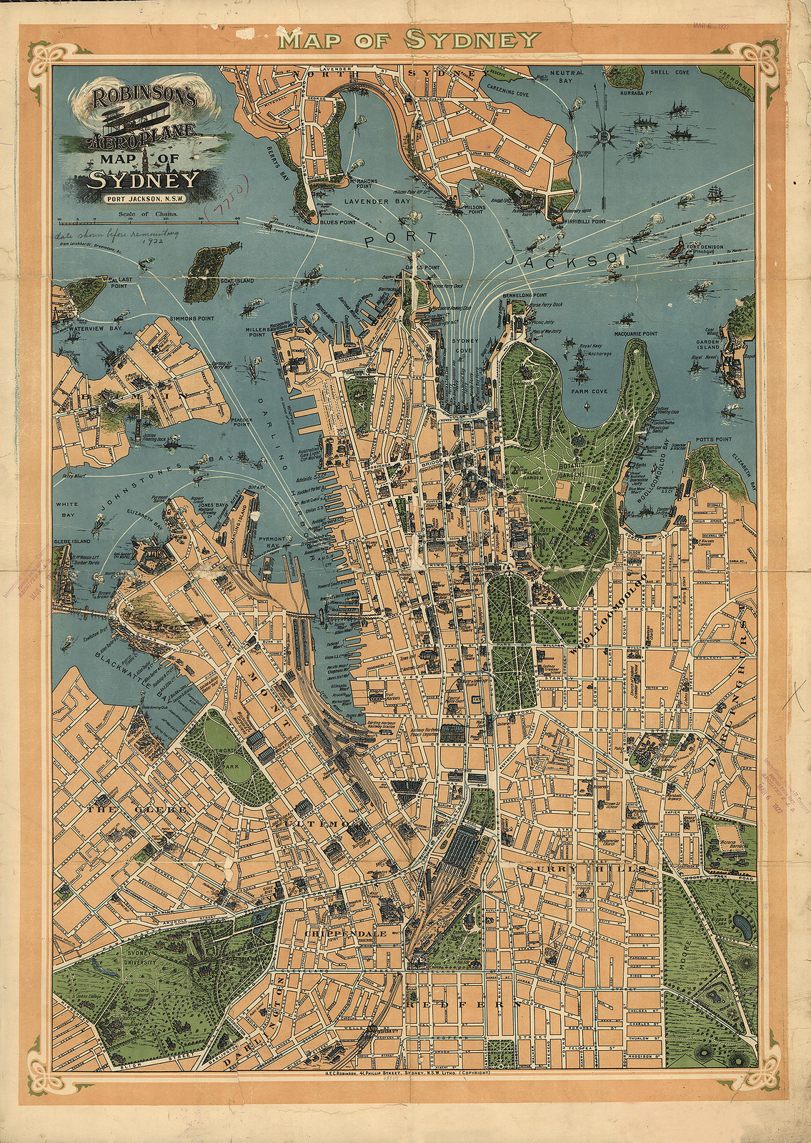 Sydney 1922 16 MB — antique map