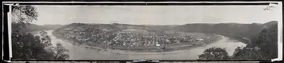 Panoramic view of town of East Brady, Pennsylvania, 1909