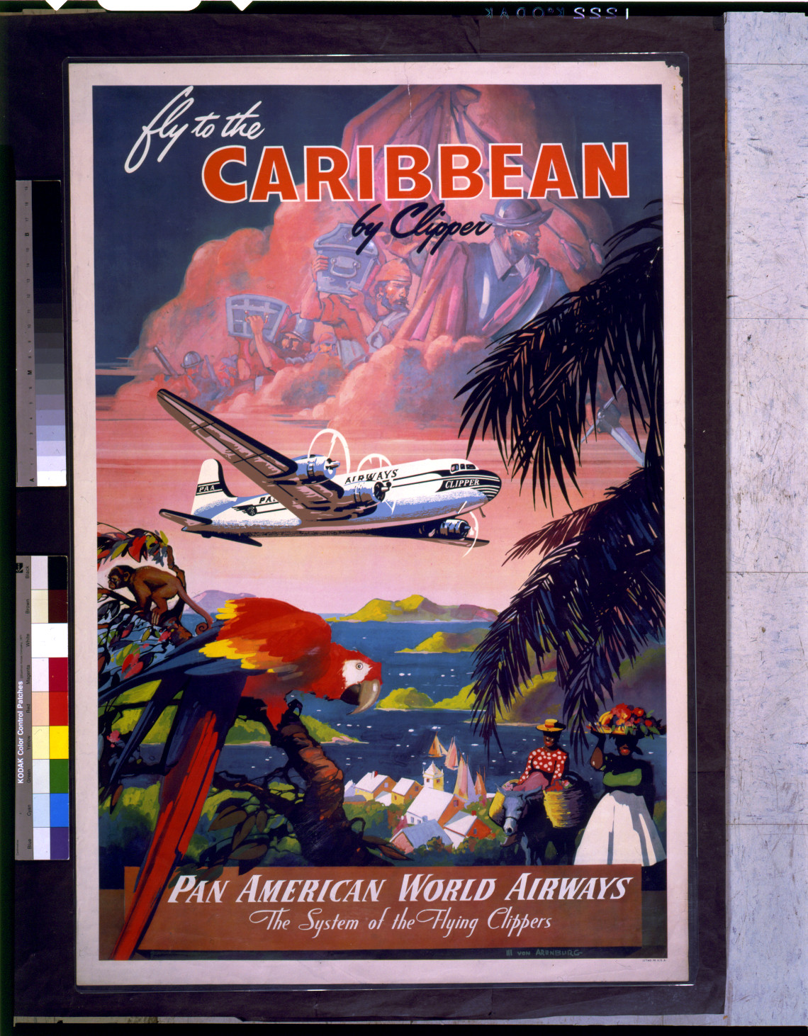 Fly to the Caribbean by clipper. Pan American World Airways / III von Arenburg., [between 1950 and 1970] — vintage poster