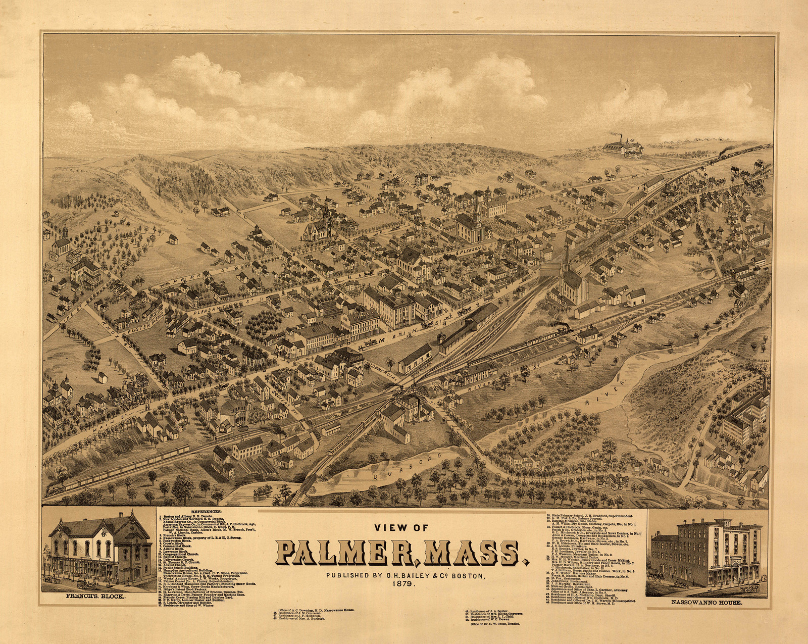 Palmer, Massachusetts, 1879, 1879 — antique map