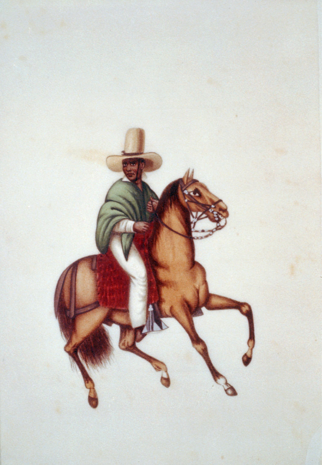 [Man on horseback, Peru], [between 1830 and 1840] — historic drawing