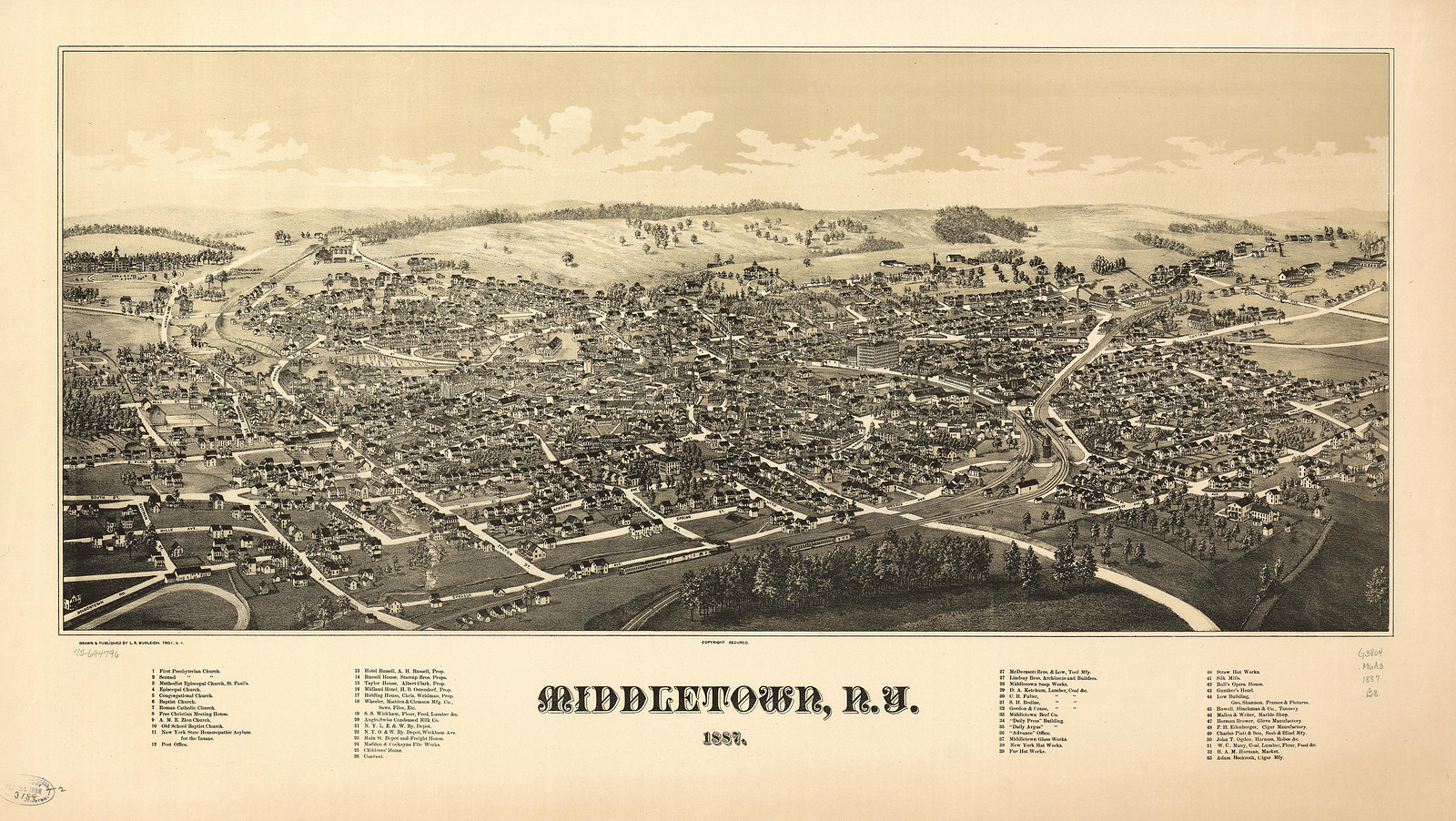 Middletown, New York, 1887, 1887 — antique map