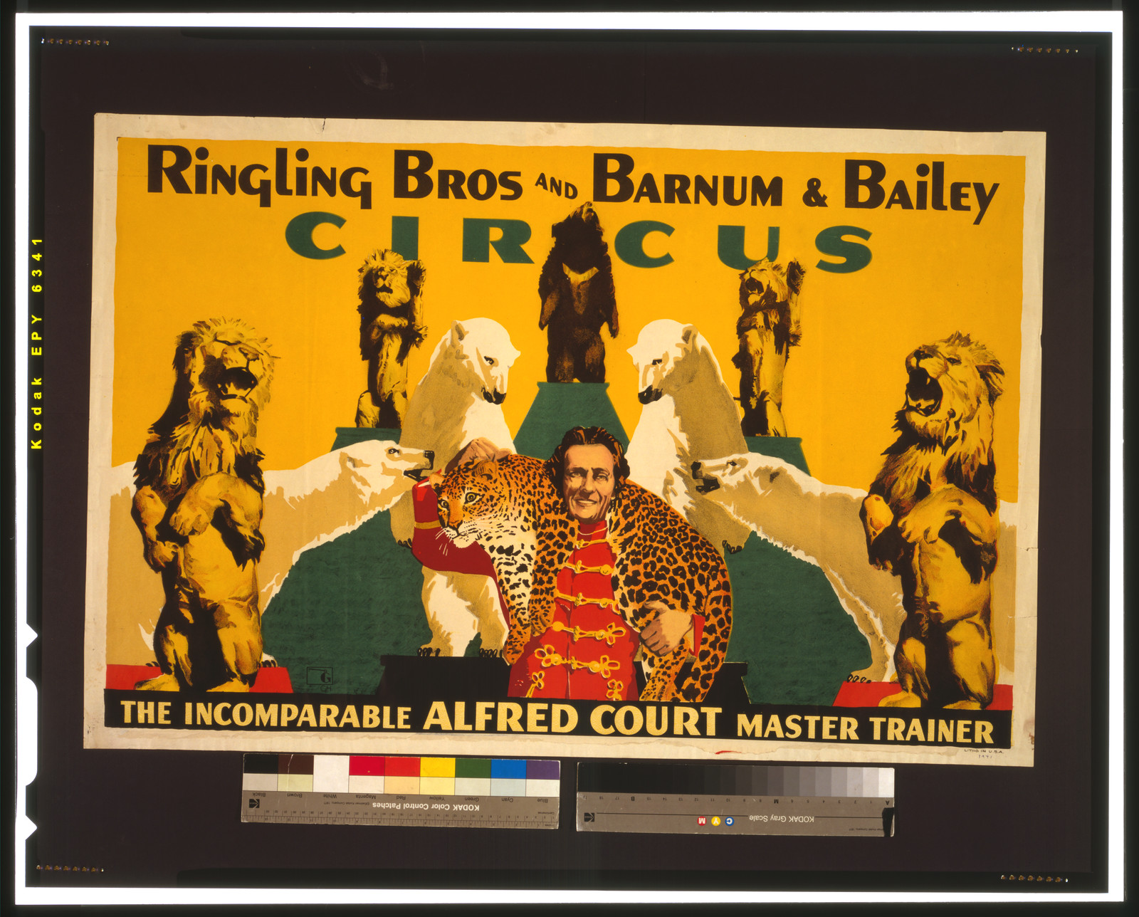 Ringling Bros. and Barnum & Bailey Circus The incomparable Alfred Court, master trainer / G.H., [ca. 1941] — vintage poster