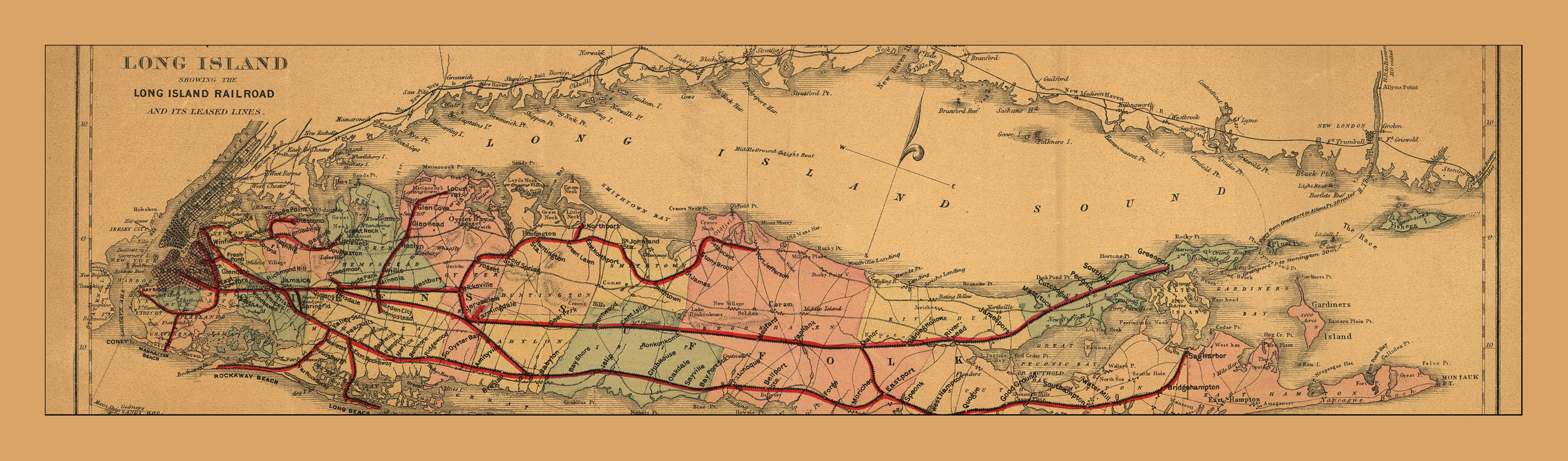 NY-LIRR1882 NY Long Island Railroad, 1882 — historic image