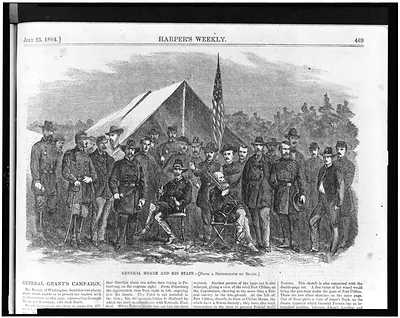 General Meade and his staff / from a photograph by Brady.