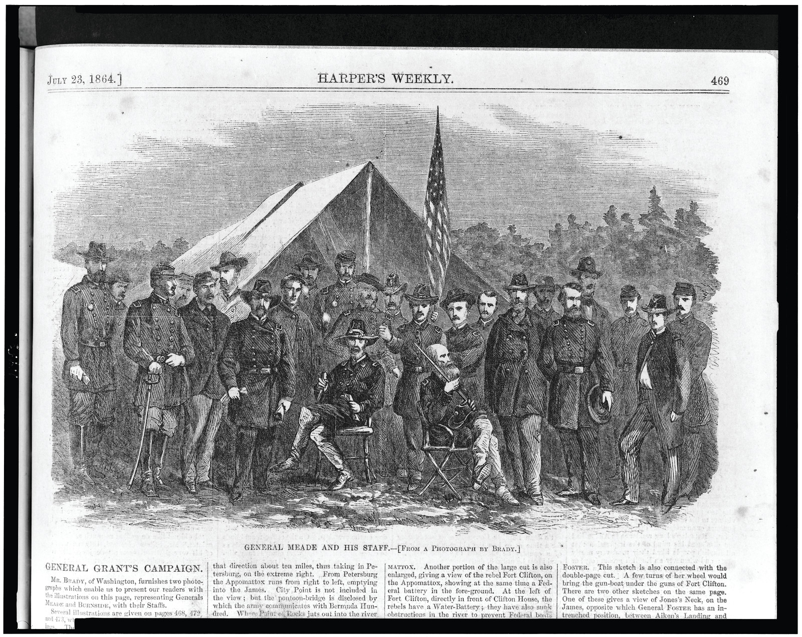 General Meade and his staff / from a photograph by Brady., 1864 — historic photograph