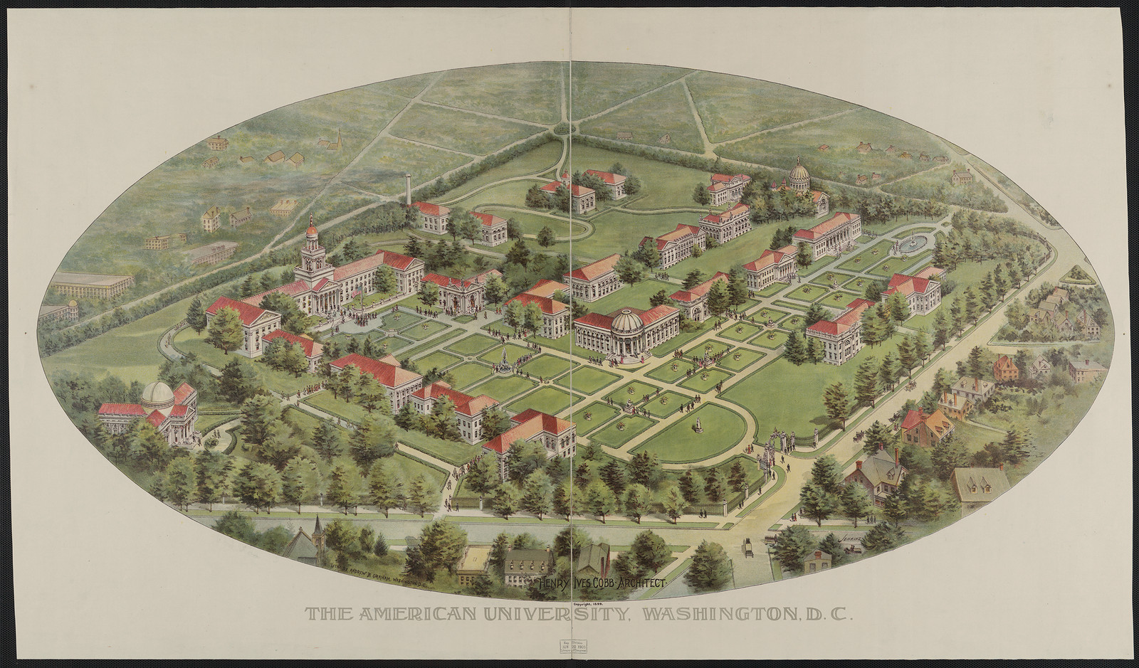 The American University, Washington, D.C., Washington, D.C. : Andrew B. Graham, c1899. — antique lithograph
