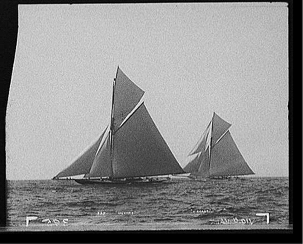 Valkyrie [II and] Vigilant, [1893?] — historic photograph