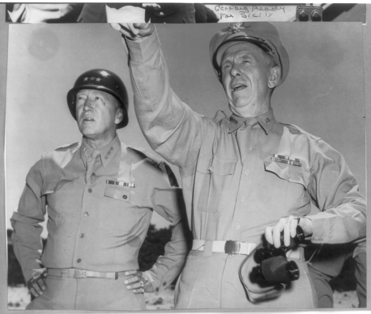 [Photo from Patton Papers in MSS Div.: George Smith Patton, 1885-1945, with Gen. Marshall, in field] — historic photograph