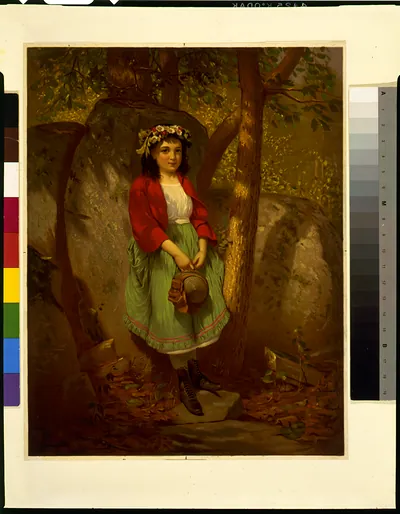 The flowers in her hair / J.G. Brown ; Collier lith.