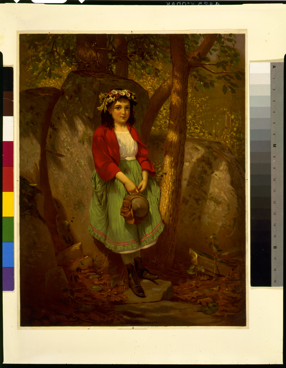 The flowers in her hair / J.G. Brown ; Collier lith., Chromolith. & pub. by L. Prang & Co., 1867. — antique lithograph