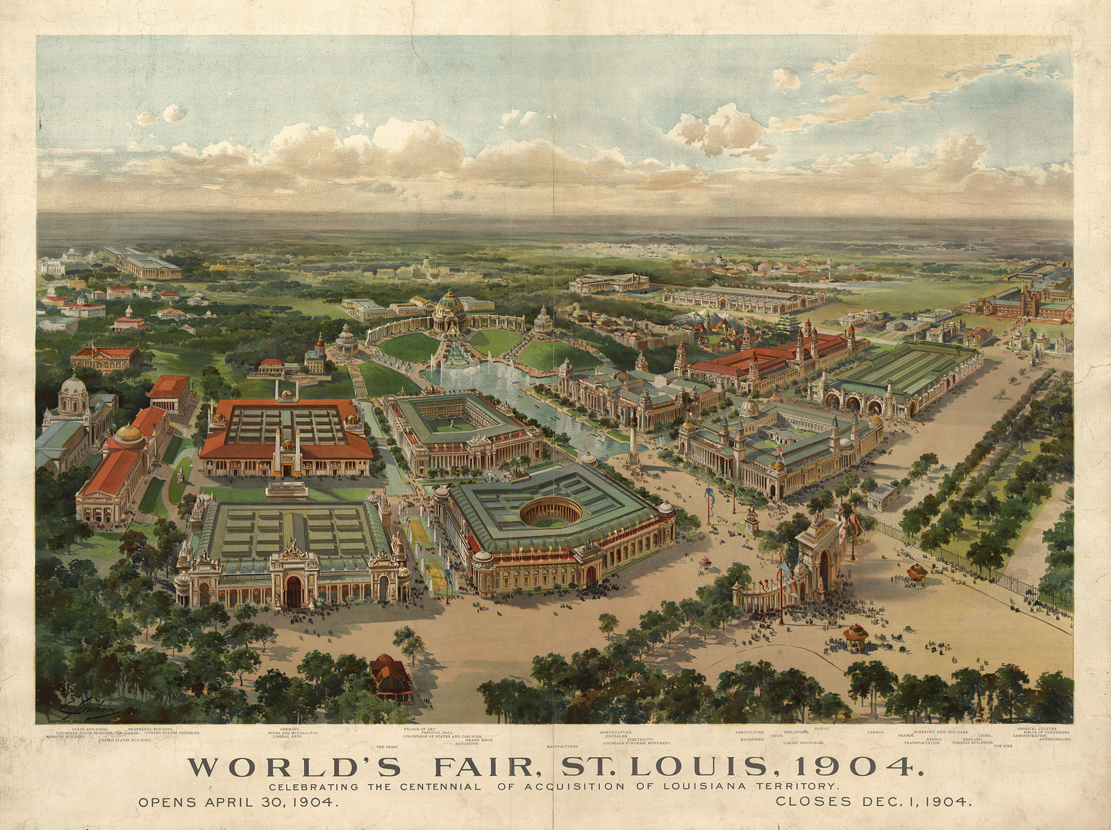 MO St. Louis Worlds Fair 2 1904 MAP, 1904 — antique map