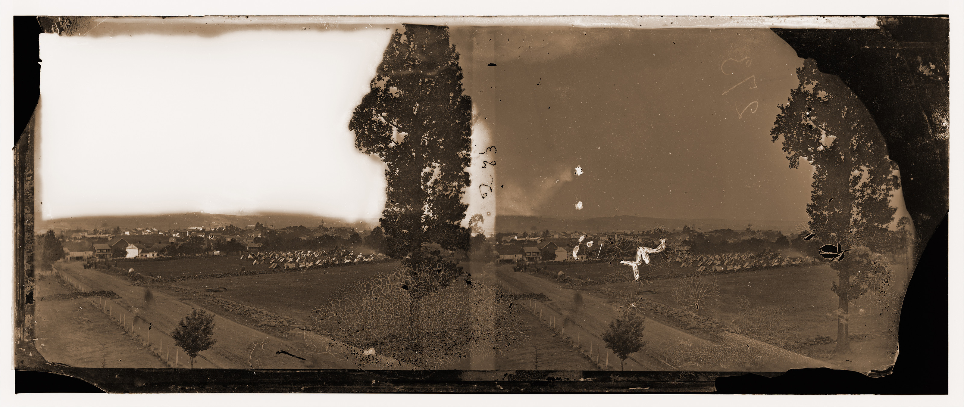 Gettysburg Pennsylvania. Gettysburg from the cemetery, 1863 — historic photograph