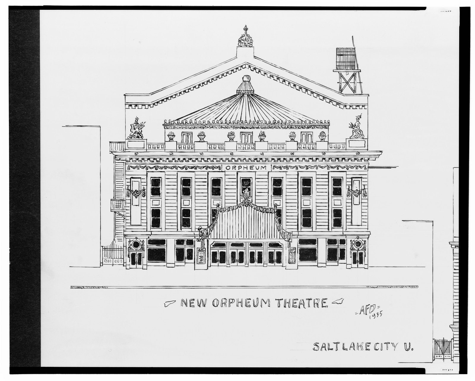 [Orpheum Theatre and New Orpheum Theatre, Salt Lake City, Utah] / AFD 1935., And Engineering (ADE) Drawings — vintage poster