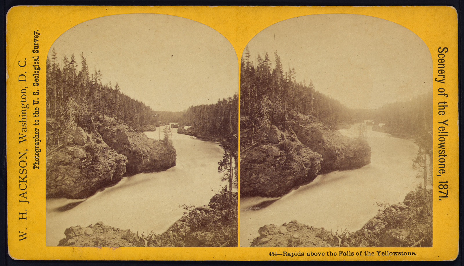 Rapids above the Falls of the Yellowstone, Washington, D.C. : W.H. Jackson, 1871. — historic photograph