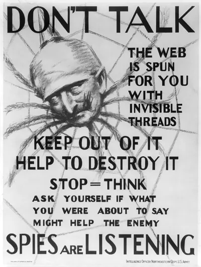 Dont talk the web is spun for you with invisible threads keep out of it help to destroy it--spies are listening