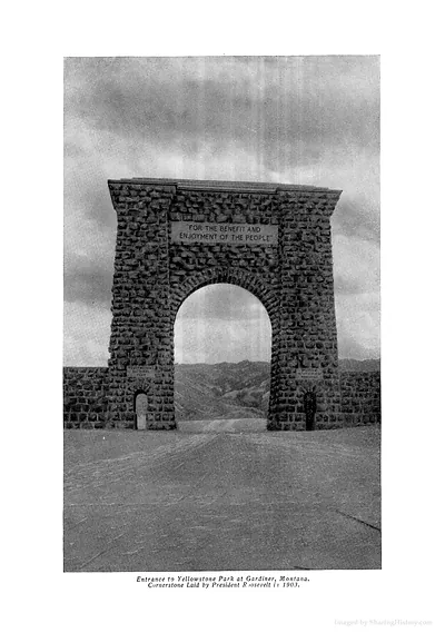 Entrance to Yellowstone Park at Gardiner, Montana, arch