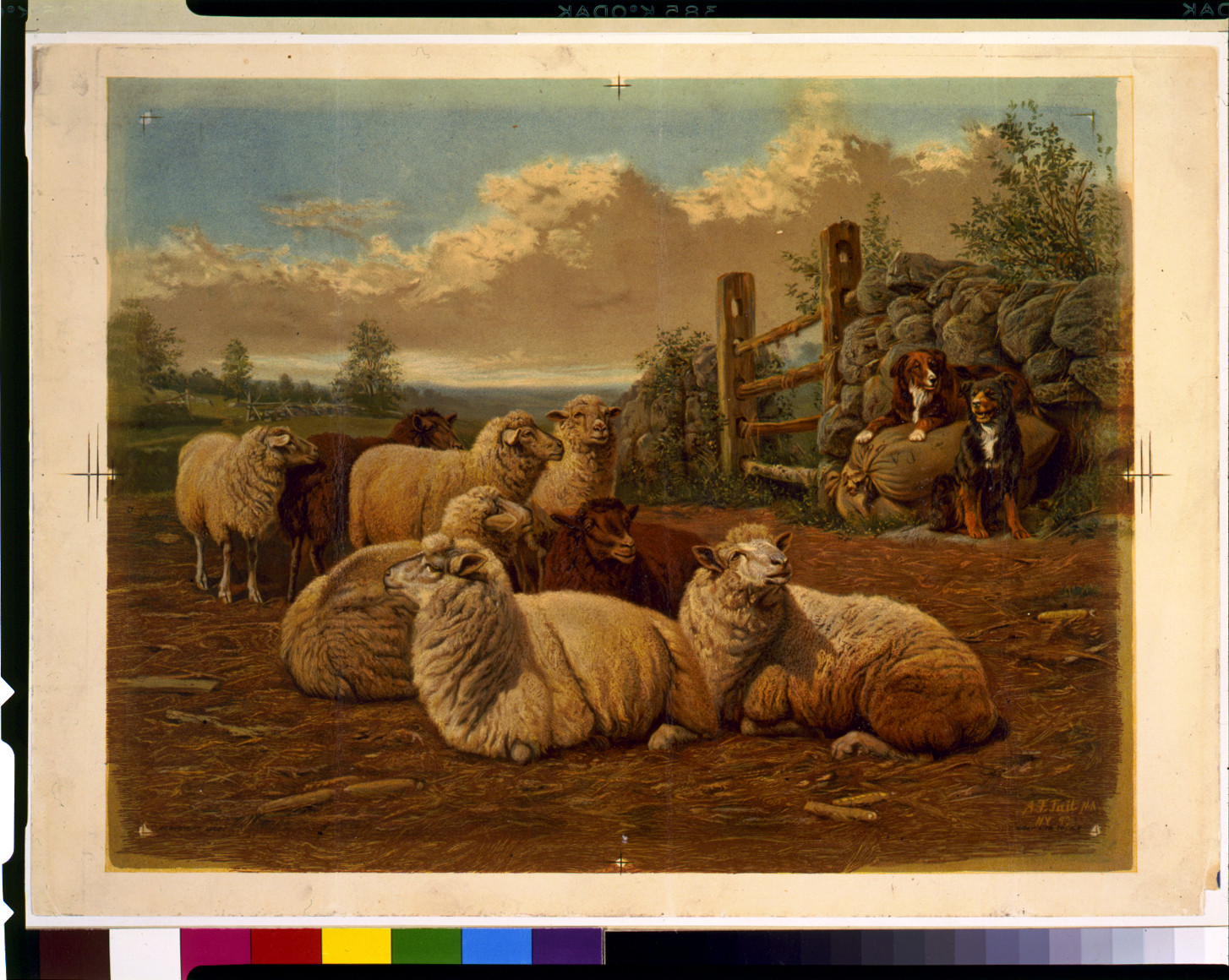 [The faithful shepherds] / A.F. Tait, N.Y. [18]97., c1902. — antique lithograph
