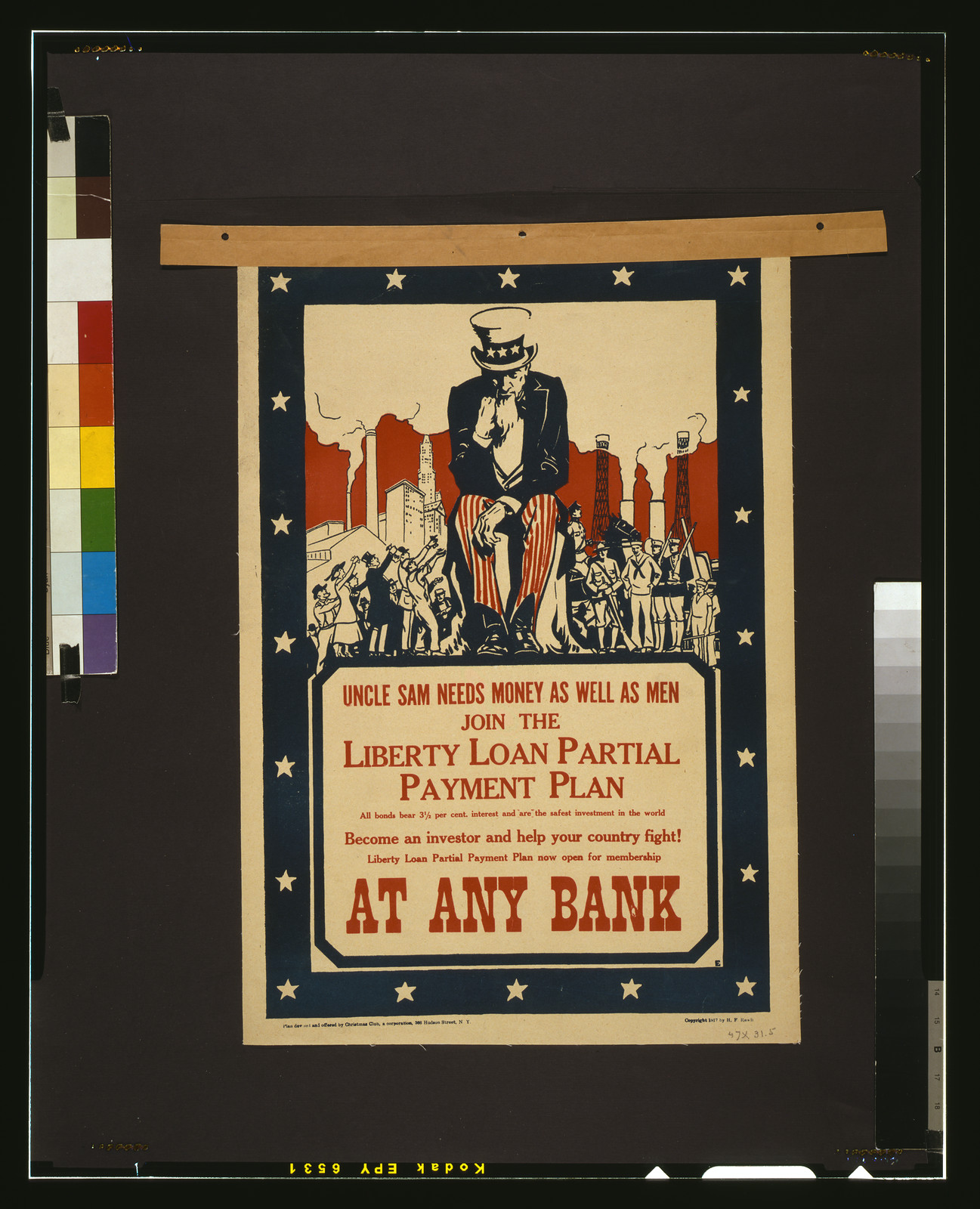 Uncle Sam needs money as well as men--Join the Liberty Loan partial payment plan [...] at any bank, c1917. — vintage poster