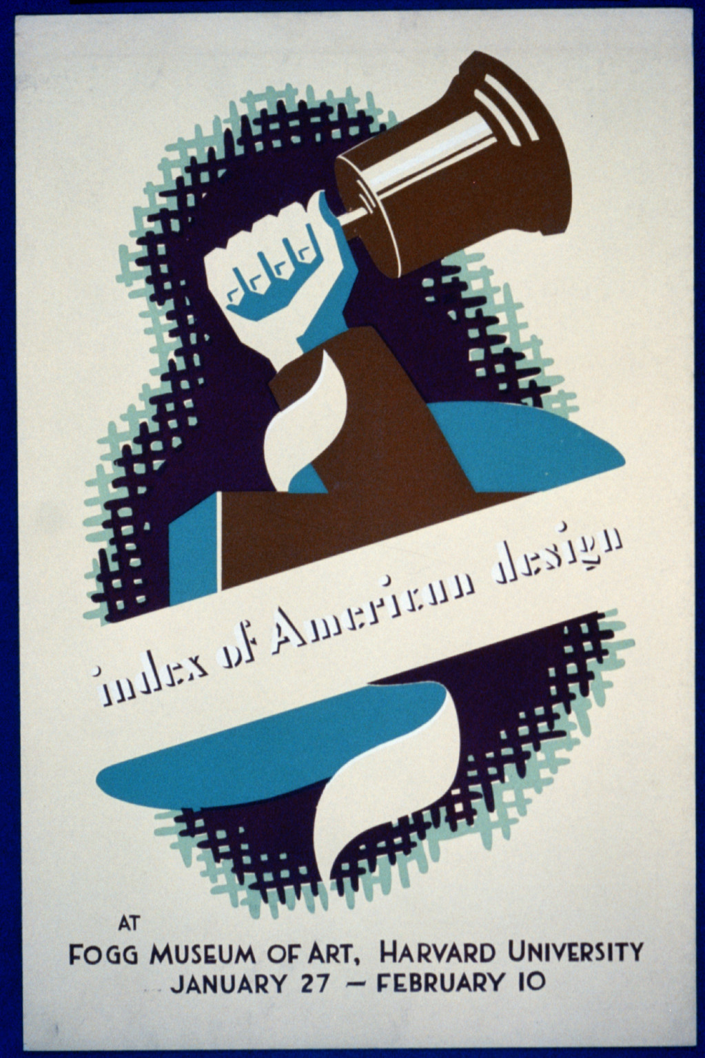 Index of American Design at Fogg Museum of Art Harvard University, 1936 — vintage poster