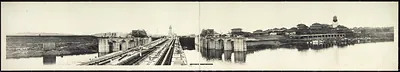 Panoramic view of Gatun Locks, Panama Canal, 1913