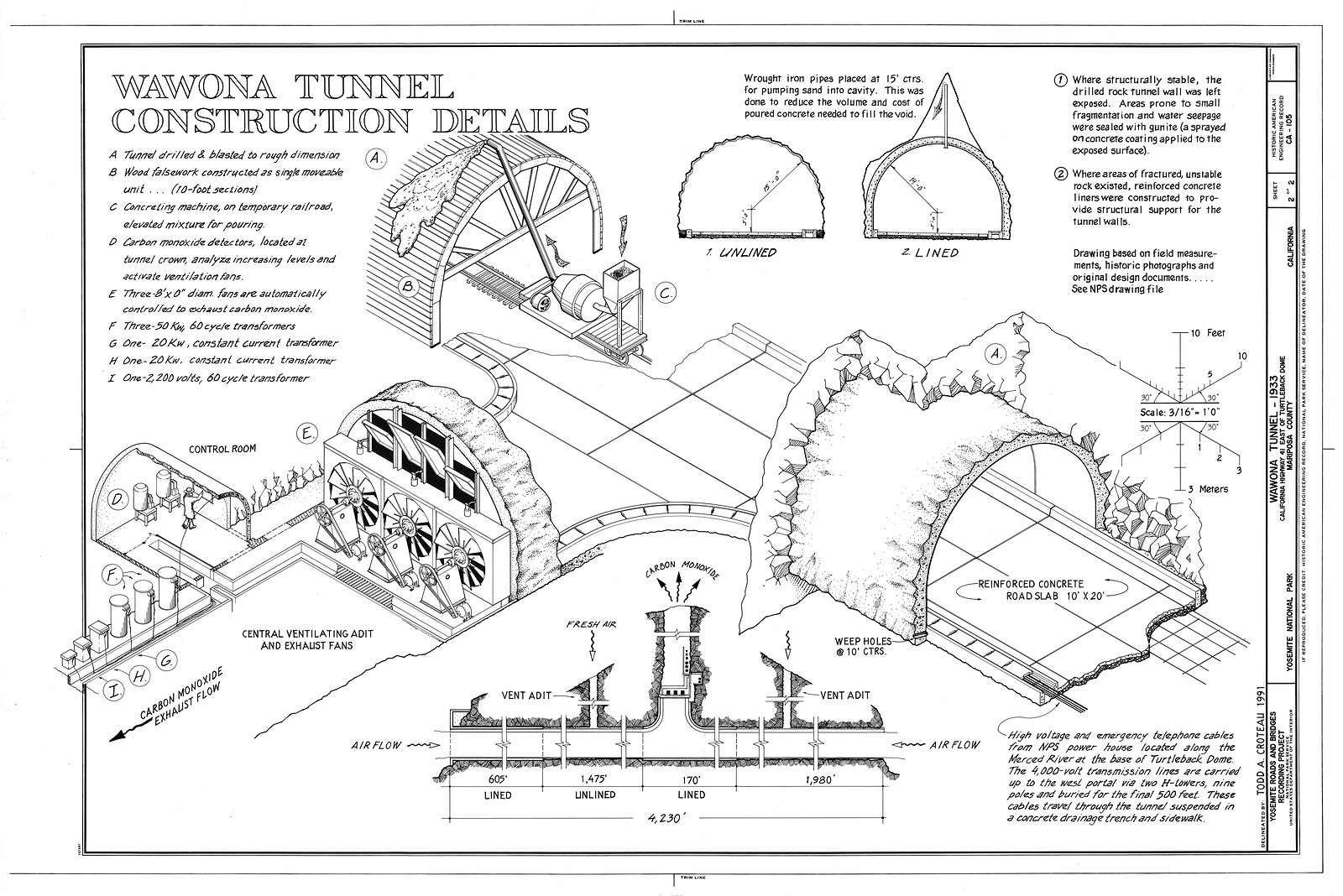 Wawona Tunnel Construction Details — historic image