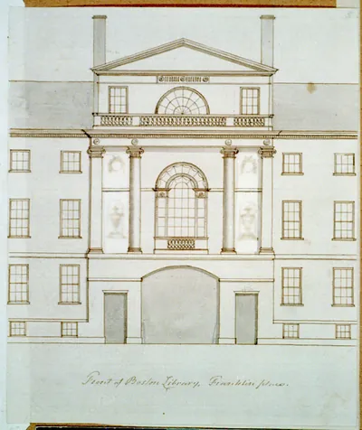 Front of Boston Library, Franklin place