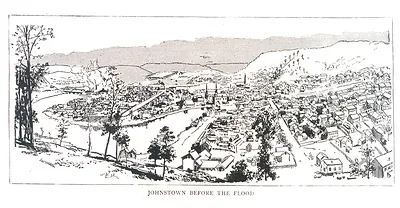 Johnstown Flood London Print 1889 A, Pennsylvania
