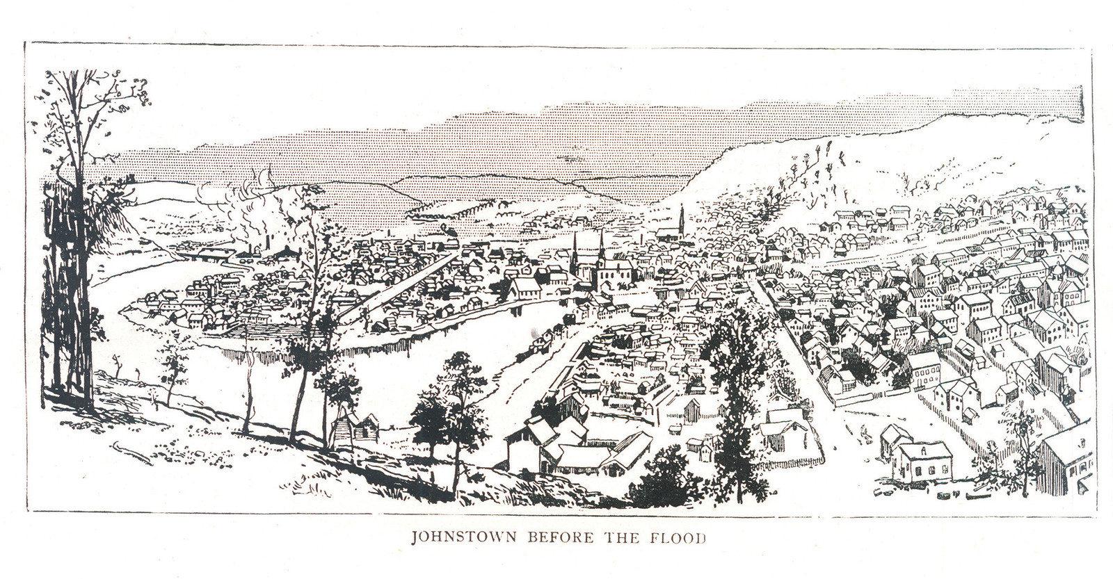 Johnstown Flood London Print 1889 A, Pennsylvania — antique map