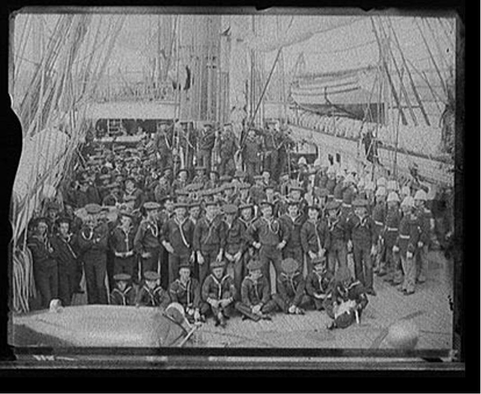 U.S.S. Kearsarge, ship's company, [between 1890 and 1894] — historic photograph