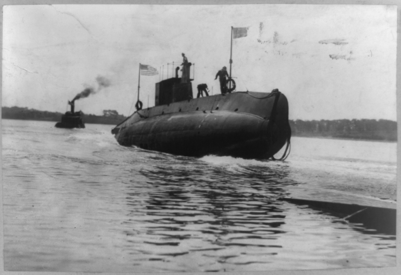 Launch of the U.S. Navy submarine Snapper, Fore River Works, June 6, 1909, 1909 — historic photograph