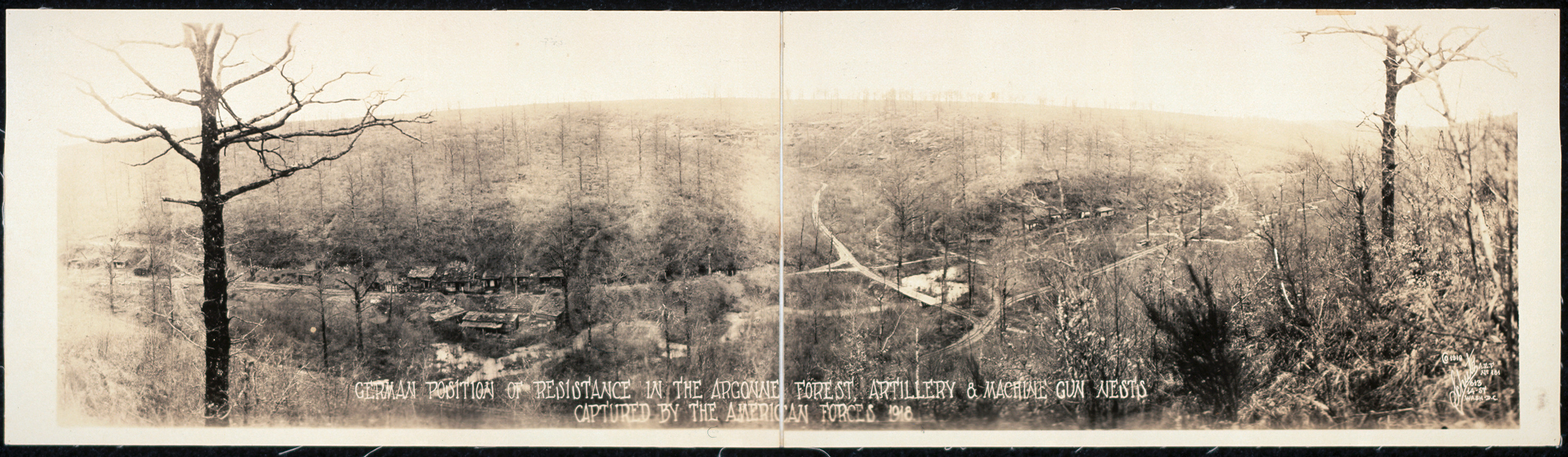German position in Argonne Forest, France, 1918, 1918 — historic image
