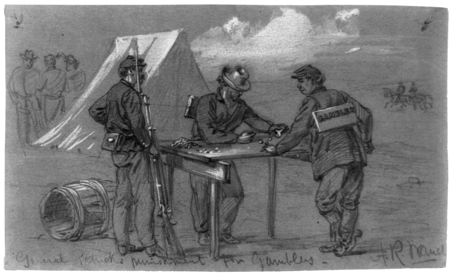 General Patricks punishment for gamblers, [1863 October] — historic drawing
